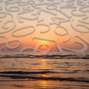 a sunset whilst there are numerology calculations in the sky