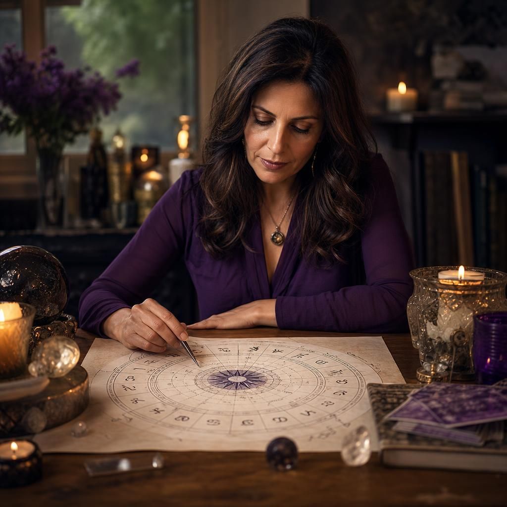 Celestial map highlighting stars and planetary positions