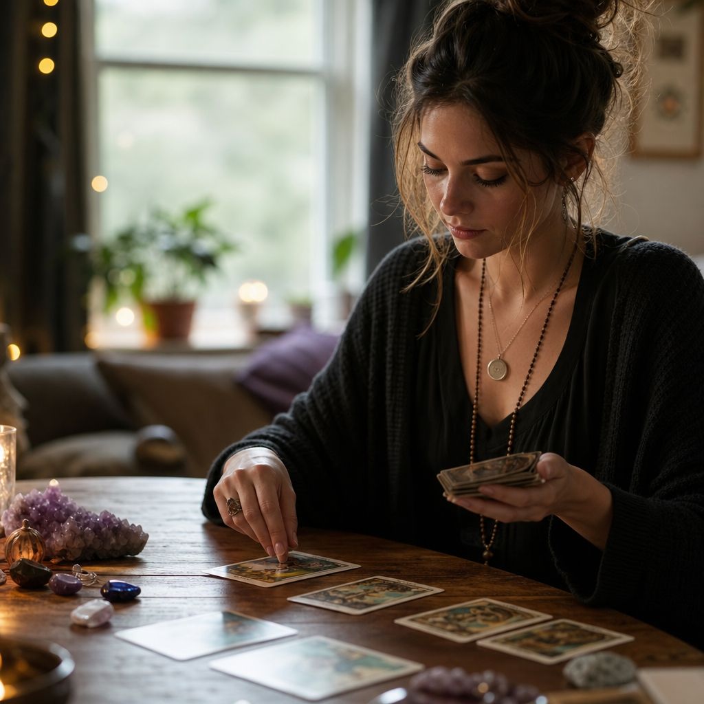 A psychic conducting a clairvoyance session.