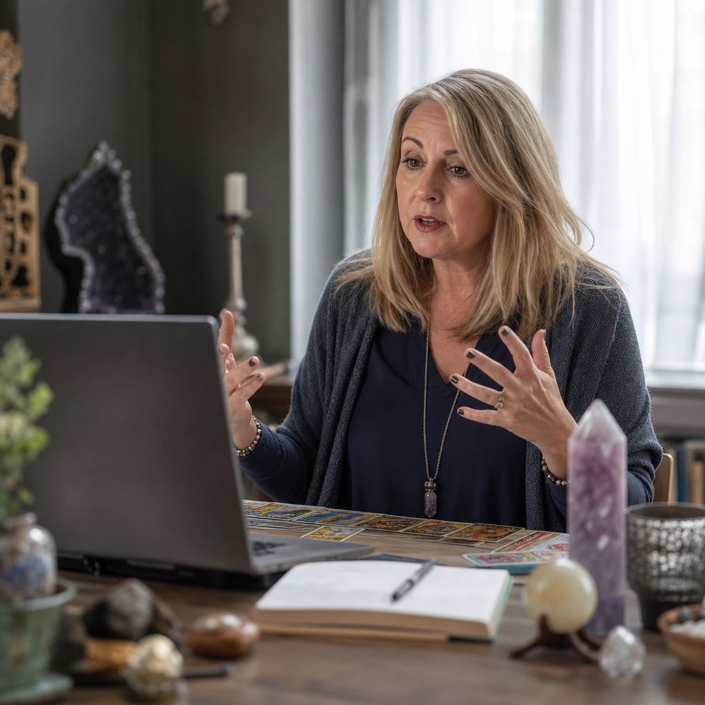 Person contemplating career decisions with psychic help