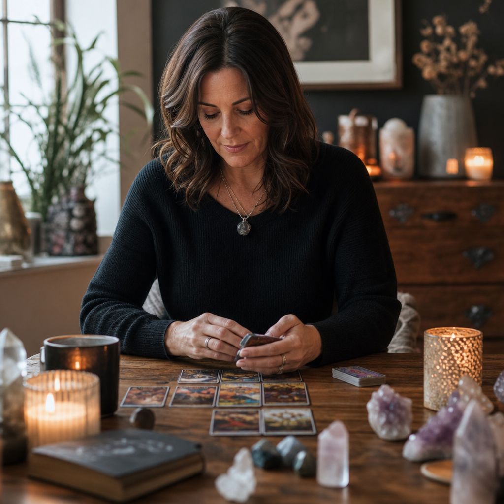 Tarot cards on a table