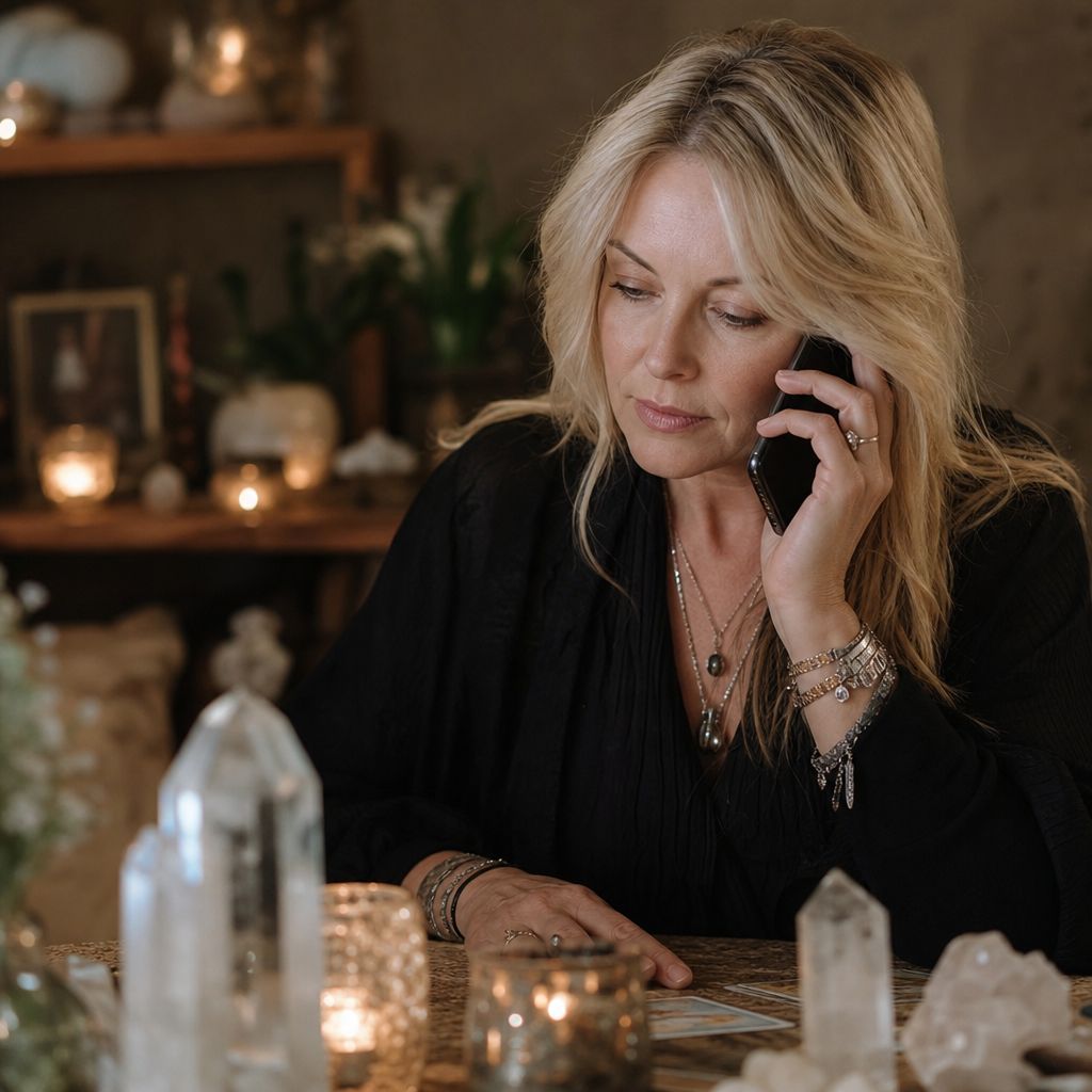 A phone showing a career reading session