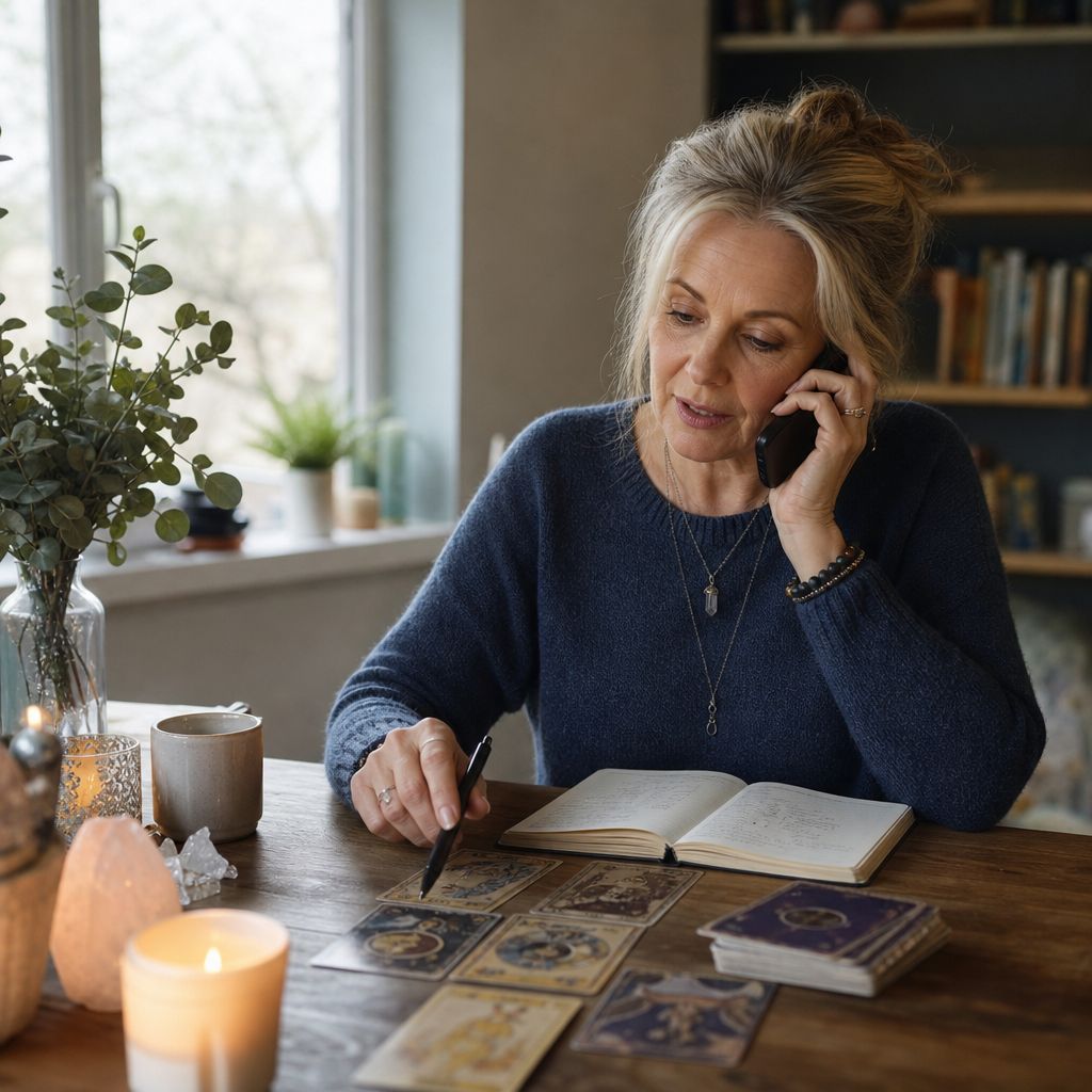 A couple having a phone reading session