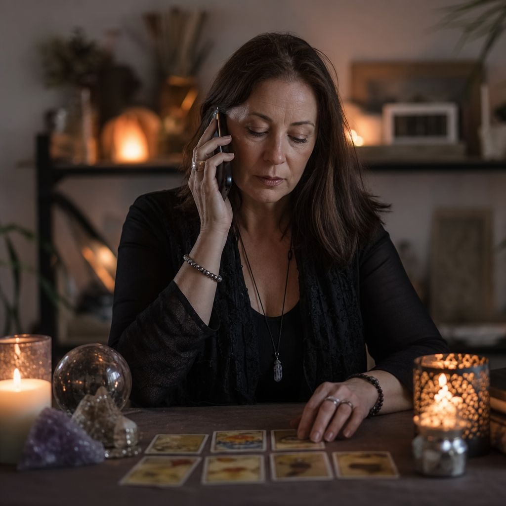 Client asking a question during a phone reading