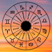 horoscope-image1 a horoscope image of a zodiac sign map in the sun set